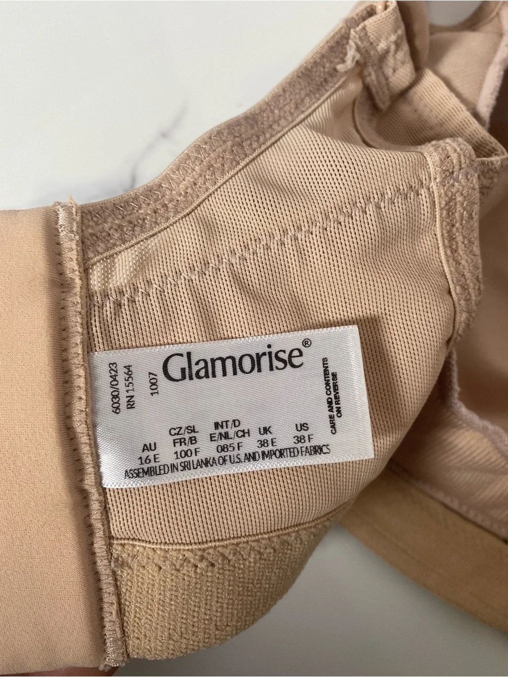 Glamorise MagicLift Full Figure Support Bra, Beige, Size 38F